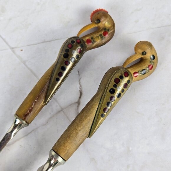 Vintage Haddad Jezzine Silver Plated Fork and Spoon Set Phoenix Bone Handles - Picture 3 of 7